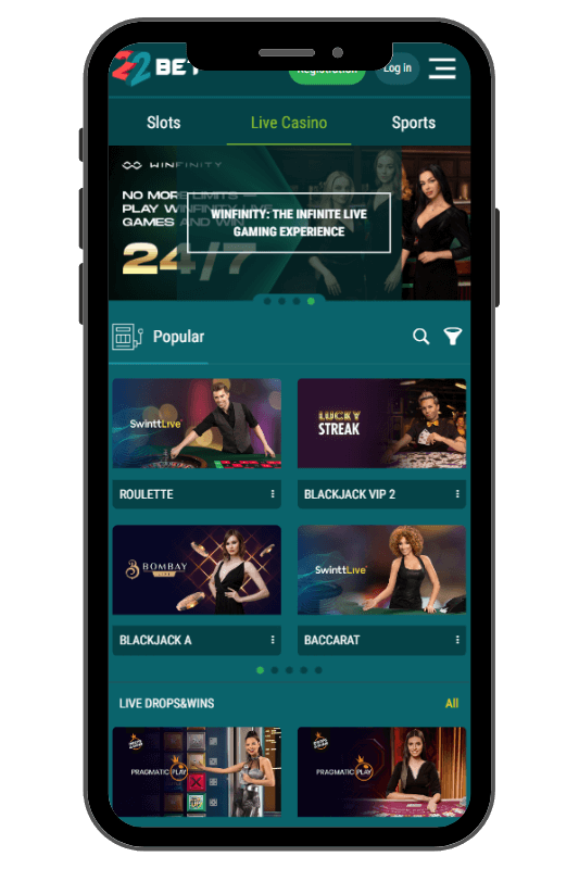 22bet casino app